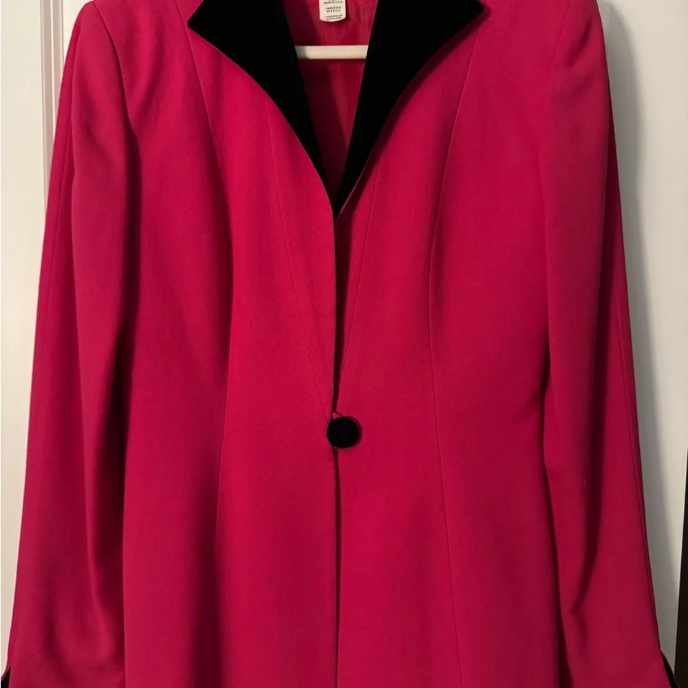 Christian Dior Women's Pink Jacket with Black Velvet Accents